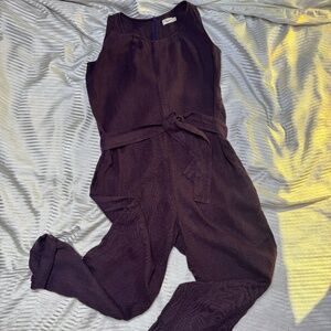 Plum Purple Linen Jumpsuit | Fall Ladies Romper | One Peice Natural Ware